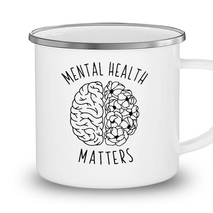 Mental Health Matters Human Brain Graphic Health Awareness Camping Mug