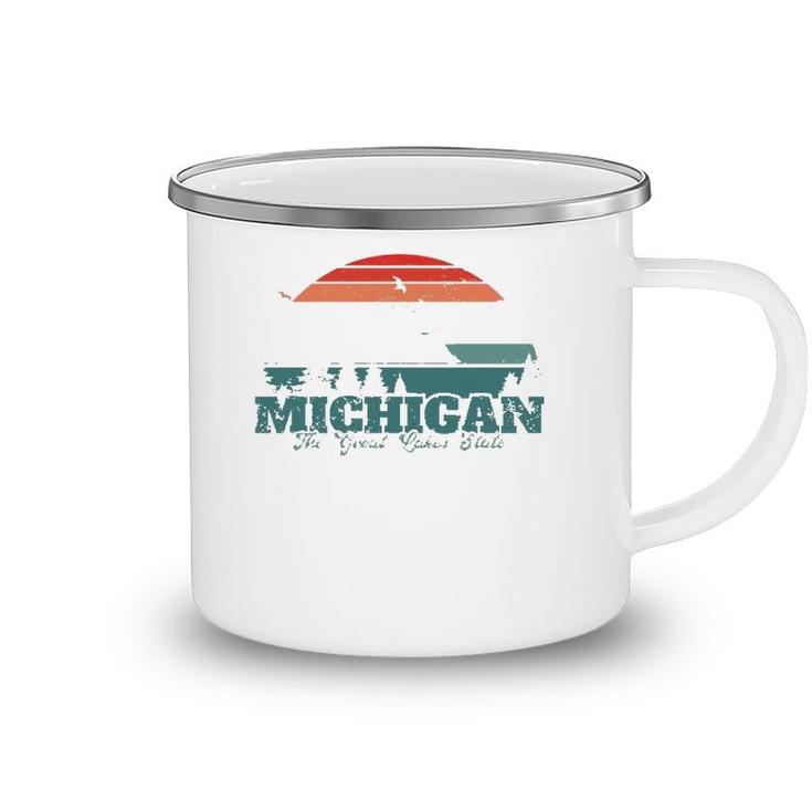 Michigan The Great Lakes State Proud Michigander Camping Mug
