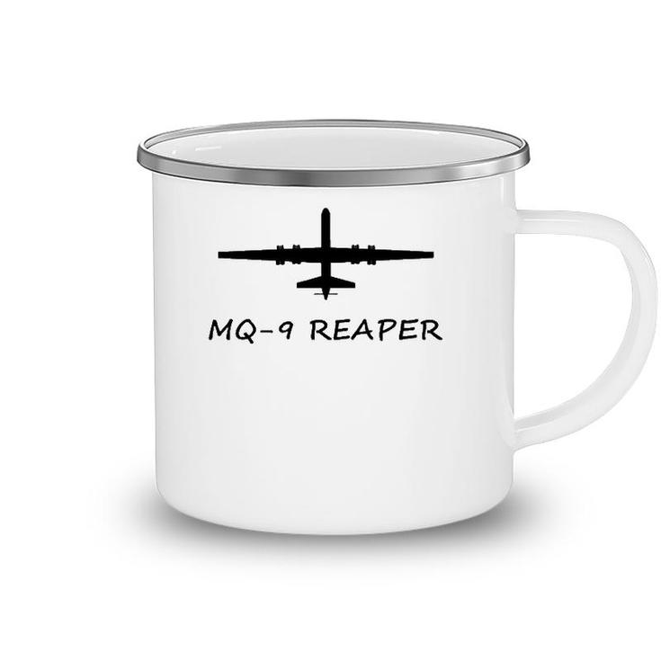 Mq-9 Reaper Drone Aircraft American Flag Demon  Camping Mug