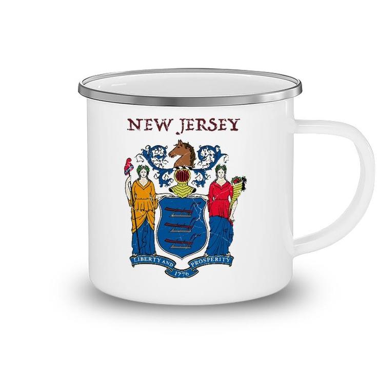 New Jersey State Seal Flag Camping Mug