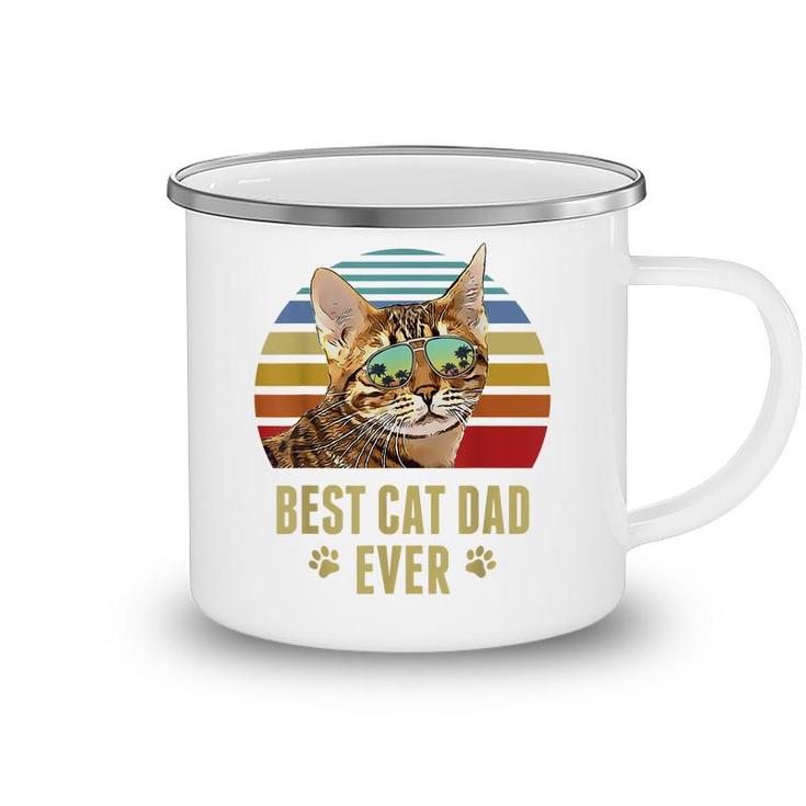 Ocicat Cat Best Cat Dad Ever Retro Beach Vibe  Camping Mug