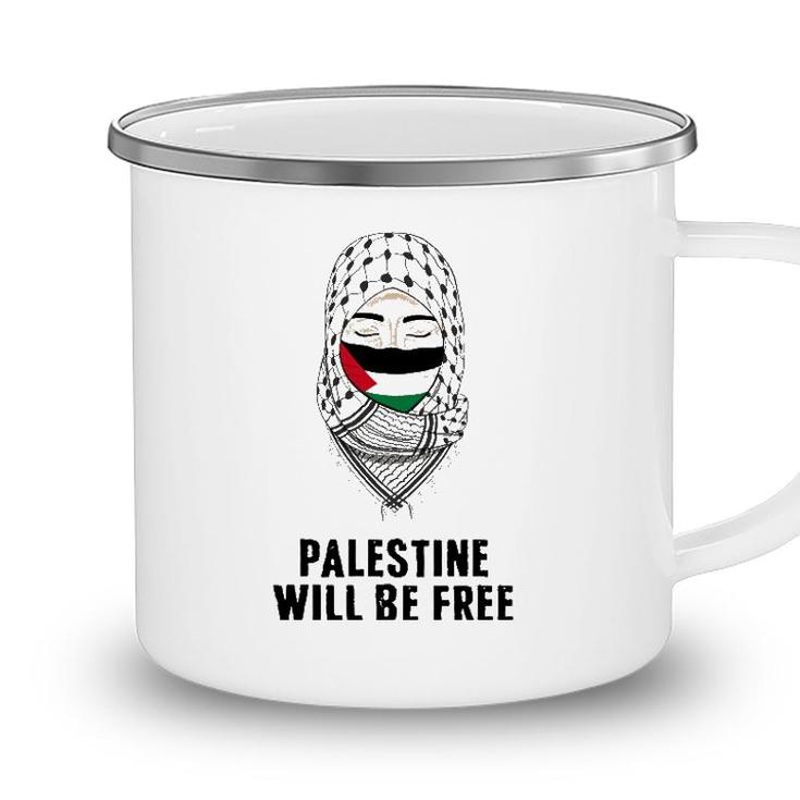 Palestine Will Be Free Gaza Flag Arabic Support Scarf Women Camping Mug