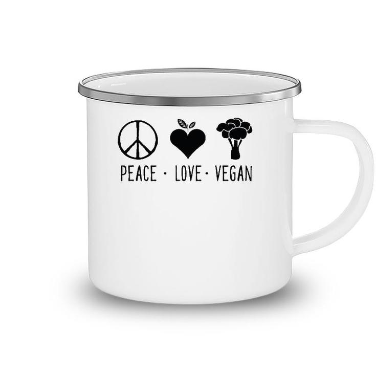 Peace Love Vegan For Men Women Kid Animal Lover Gift Camping Mug