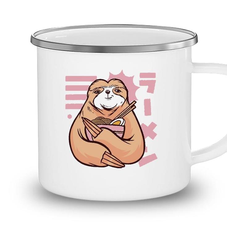 Ramen Noodles Sloth 90S Kawaii Anime Girl Japanese Aesthetic  Camping Mug