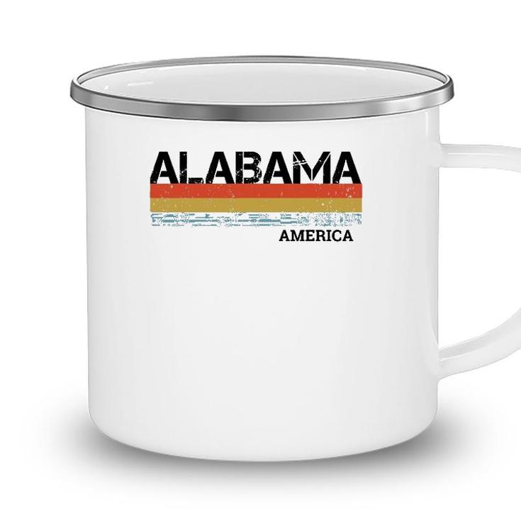 Retro Vintage Stripes Alabama Gift & Souvenir Camping Mug