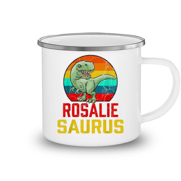 Rosalie Saurus Family Reunion Last Name Team Funny Custom  Camping Mug