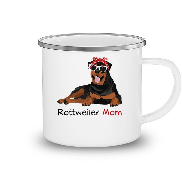 Rottweiler Mom Bandana Womens Rottweiler Dog Camping Mug