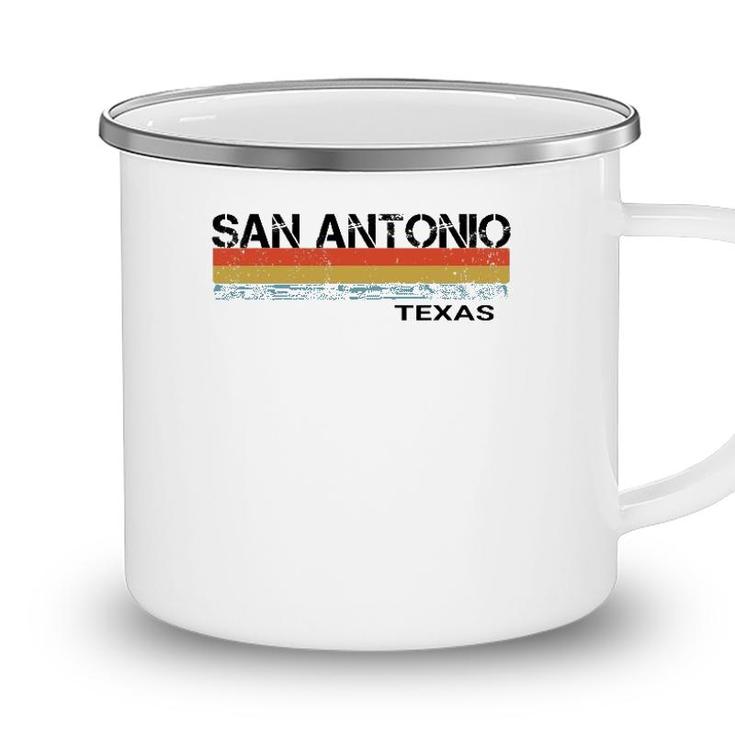 San Antonio Vintage Retro Stripes Camping Mug