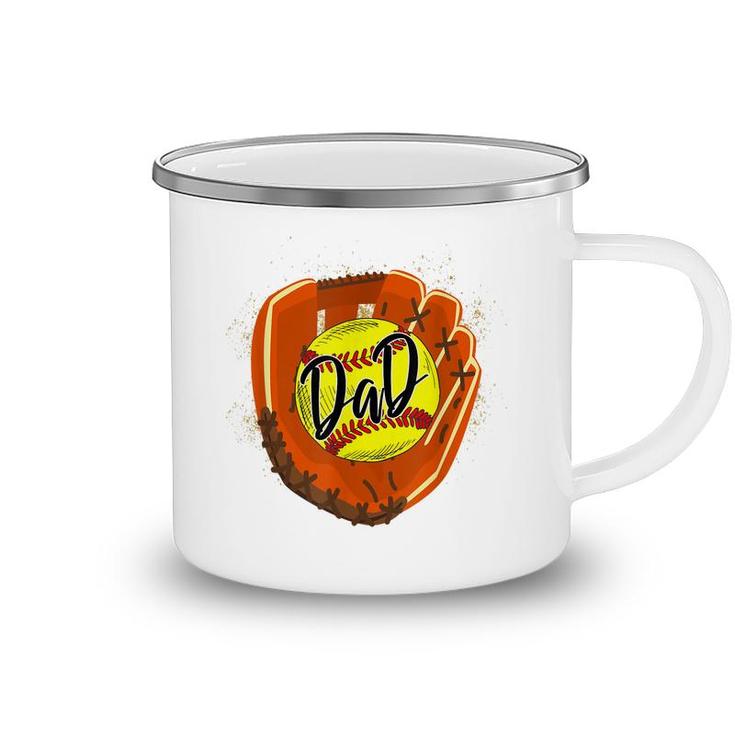 Softball Dad Glove Funny Fathers Day 2022 Cut Softball Dad Camping Mug