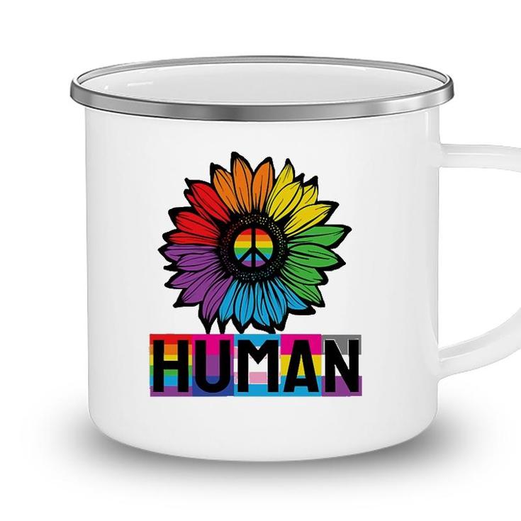 Sunflower Human Lgbt Flag Gay Pride Month Lgbtq Camping Mug