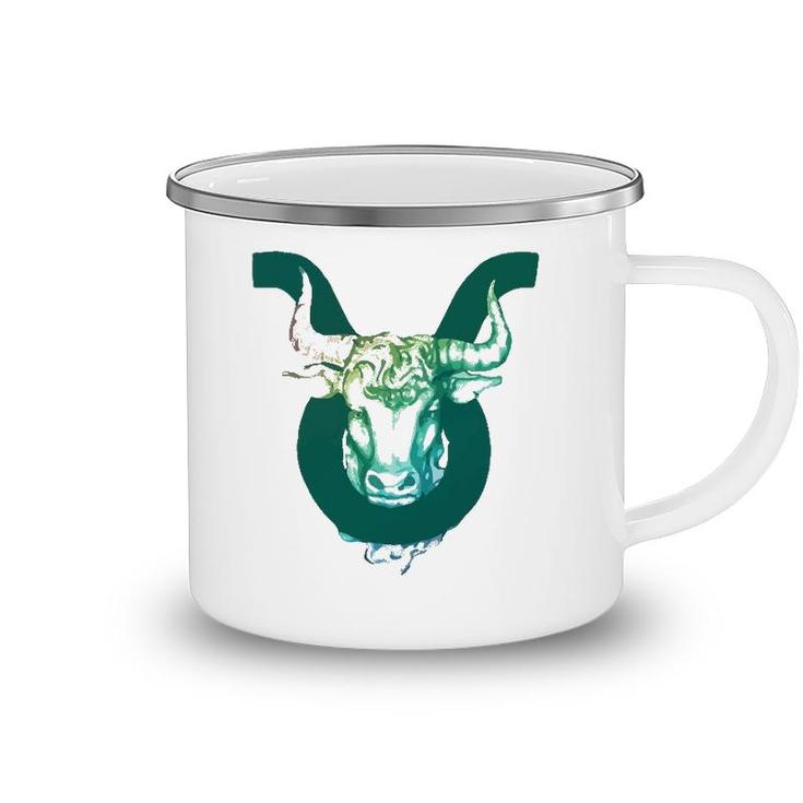 Taurus Watercolor Zodiac Gift Camping Mug