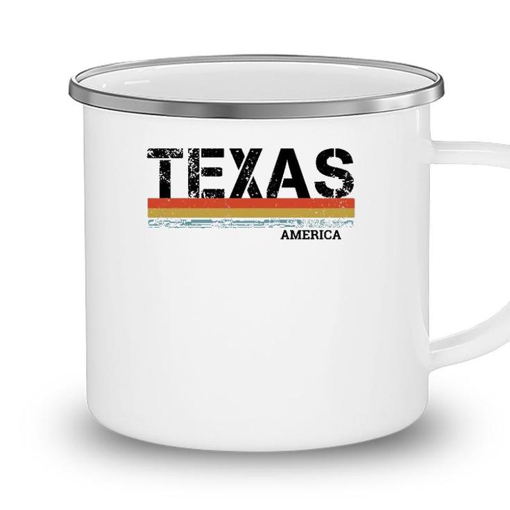 Texas Retro Vintage Stripes Gift & Souvenir For Texas Camping Mug