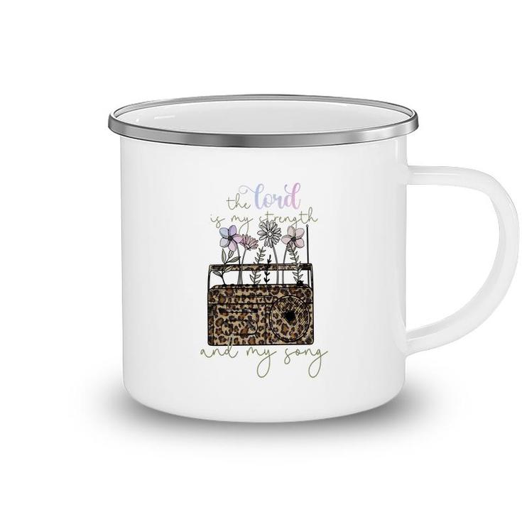 The Lord Of My Strength And My Song Flower And Leopard Christian Style Camping Mug