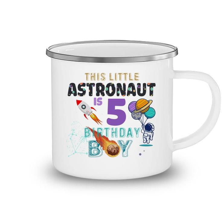 This Little Astronaut Is 5Th Birthday Boy Great Camping Mug