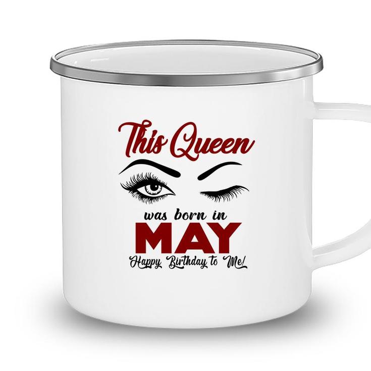 This Queen Was Born In May Red Version Design Camping Mug
