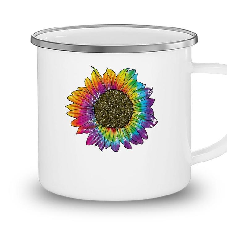 Tie Dye Sunflower Peace Love 60S 70S Hippie Retro Vintage Camping Mug