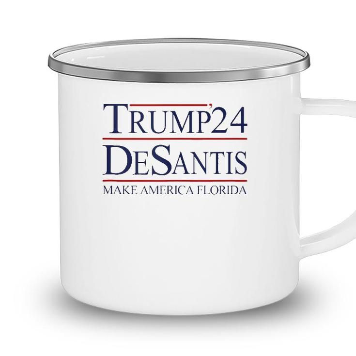Trump Desantis 2024 Make America Florida Women Man Camping Mug