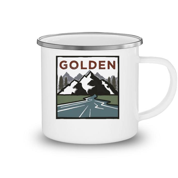 Vintage Golden Colorado Illustration Retro Golden Camping Mug