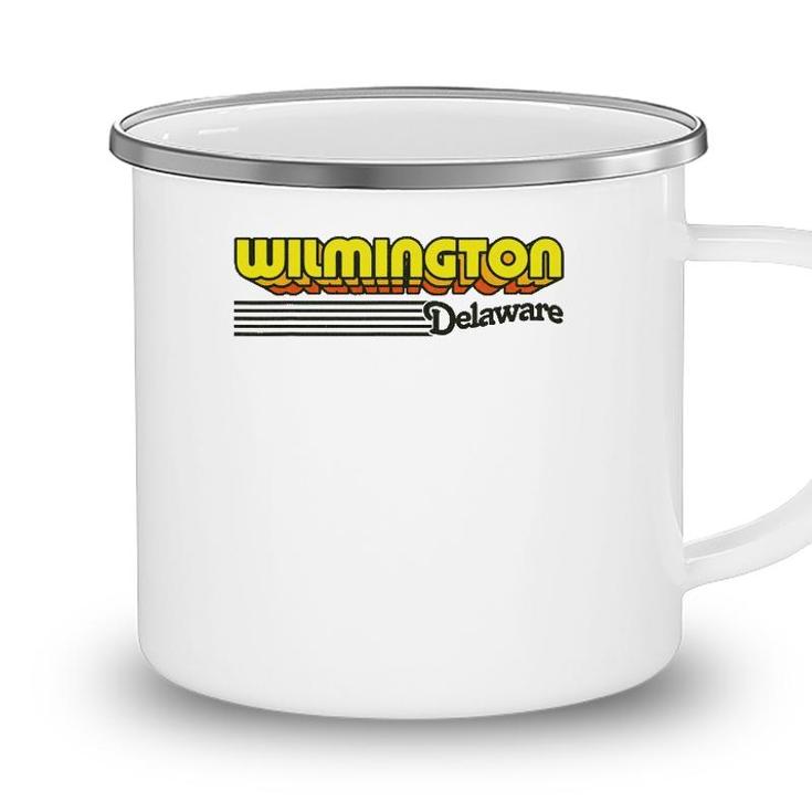 Vintage Wilmington Delaware - Retro Stripes Camping Mug