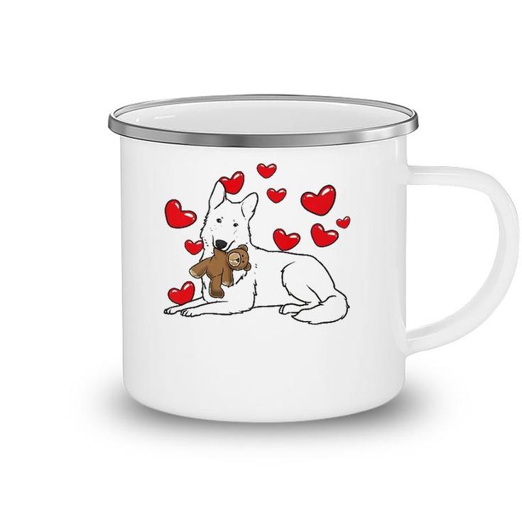 White Swiss Shepherd Dog Stuffed Animal Berger Blanc Suisse  Camping Mug
