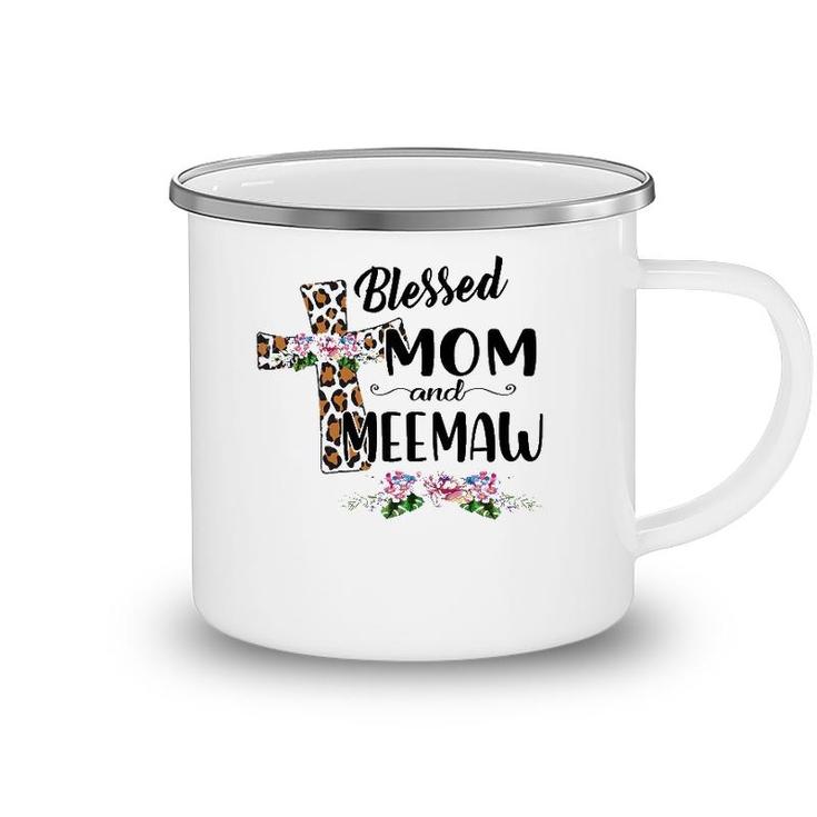 Womens Blessed To Be Called Mom And Meemaw Floral Mothers Day Camping Mug