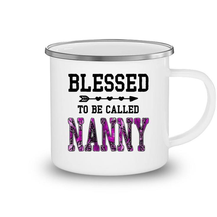 Womens Blessed To Be Called Nanny  Mothers Day Floral Grandma   Camping Mug