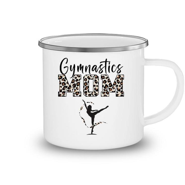 Womens Gymnastics Mom Leopard Print Womens Proud Gymnast Mother Camping Mug