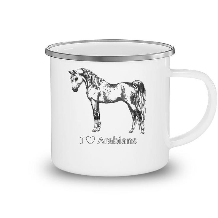 Womens I Heart Love Dapple Gray Arabians Horse Lover Gift Camping Mug