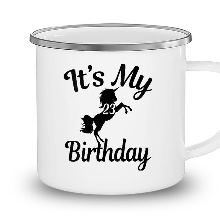 Womens Its My 23Rd Birthday Unicorns 23 Years Old B-Day Gifts V-Neck Camping Mug
