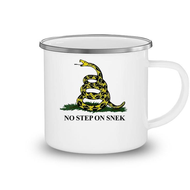 Womens No Step On Snek Funny Gadsden Snake Meme V-Neck Camping Mug