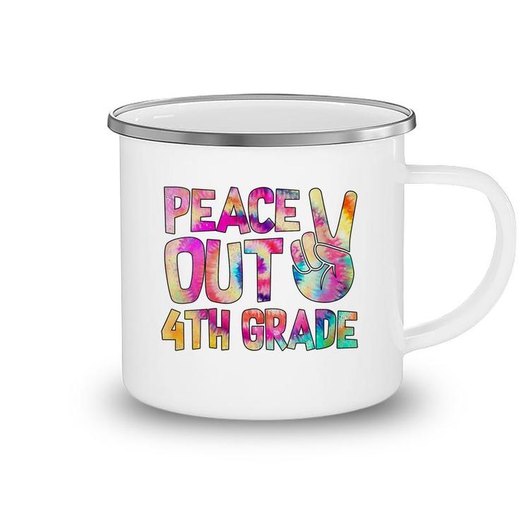 Womens Peace Out 4Th Grade Happy Last Day Of School Tie Dye Kid  Camping Mug