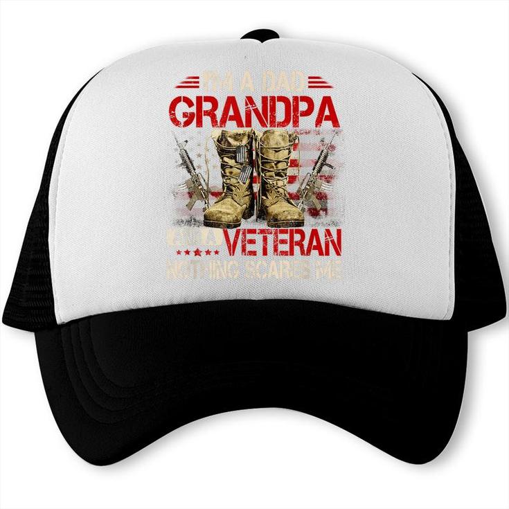 Im A Dad Grandpa And A Veteran American Flag Gists For Dad  Trucker Cap