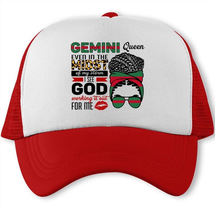 Awesome Color Design Gemini Girl Even In The Midst Birthday Trucker Cap