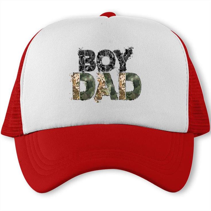 Badass Boy Dad Hero Father Leopard Design Trucker Cap