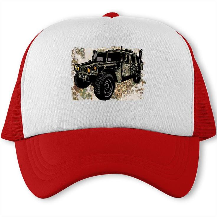 Badass Design Tank Army For Hero Dad Trucker Cap