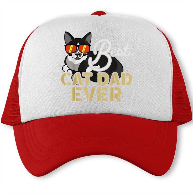 Best Cat Dad Ever Cool Funny Best Friend Cat Daddy Trucker Cap