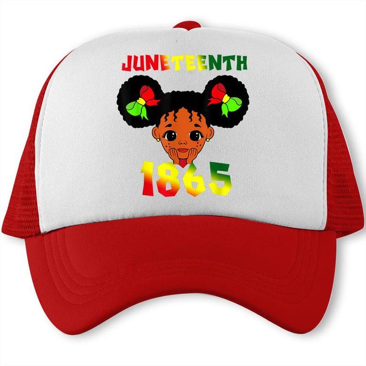 Black Girl Juneteenth 1865 Kids Toddlers Celebration   Trucker Cap