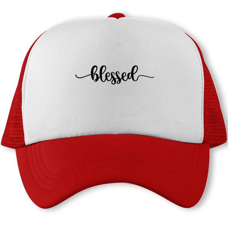 Blessed Bible Verse Black Graphic Great Gift Christian Trucker Cap