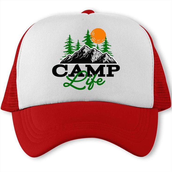 Camp Life Of Travel Lover In The Mountains Trucker Cap