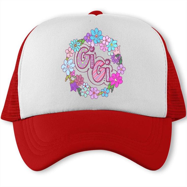 Colorful Flower Custiom Gigi Grandma Idea New Trucker Cap