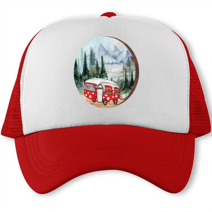 Custom Happt Life Happy Camper Camp Life Trucker Cap