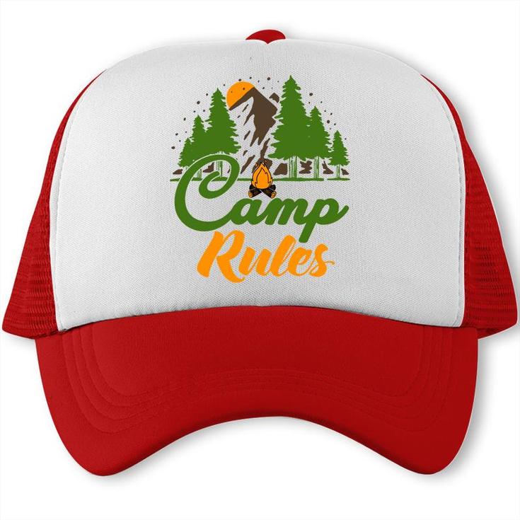 Explore Travel Lover Makes Camp Rules For Them Trucker Cap