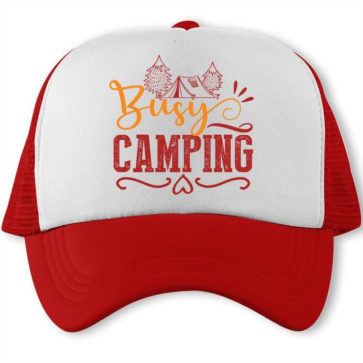 Explore Travel Lovers Always Busy Camping Trucker Cap