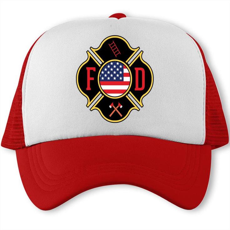 Fd For Life Firefighter Proud Job Trucker Cap