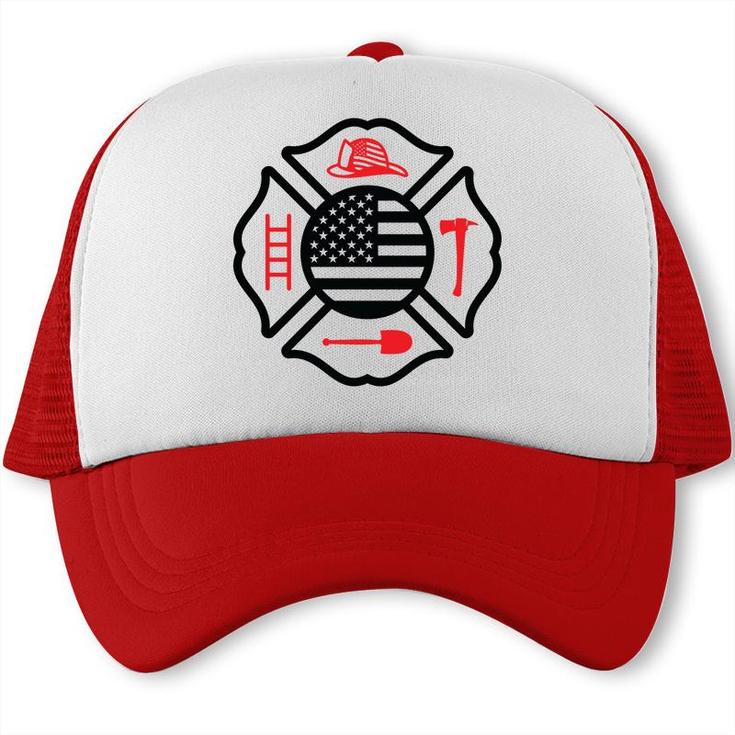 Firefighter Usa Flag Good Gift For Firefighter Trucker Cap