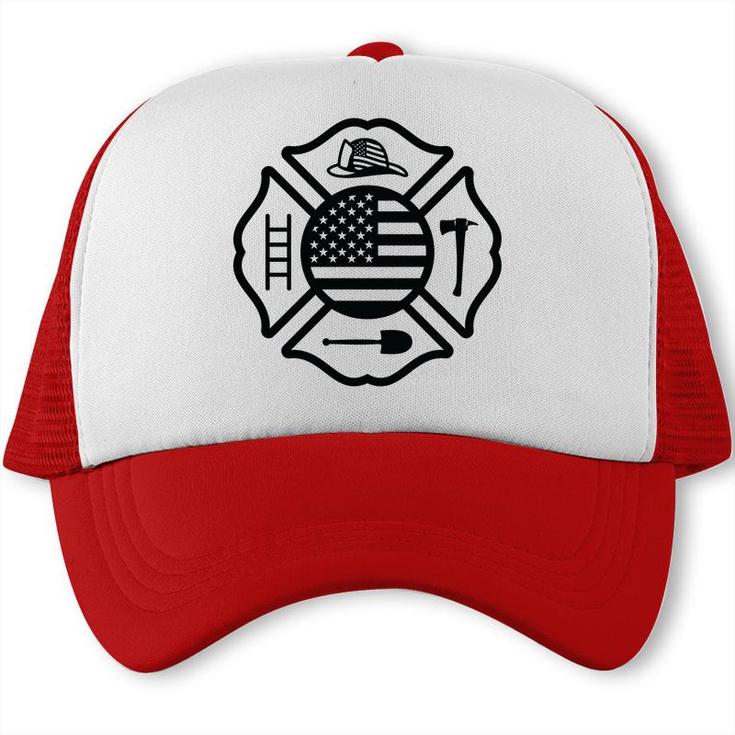 Firefighter Usa Flag Meaningful Gift For Firefighter Trucker Cap