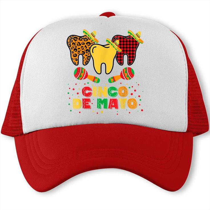 Funny Cinco De Mayo Three Tooth Sombrero Hat Dentist Lovers  Trucker Cap