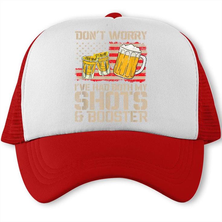 Funny Had My 2 Shots Dont Worry Had Both My Shots Tequila  Trucker Cap