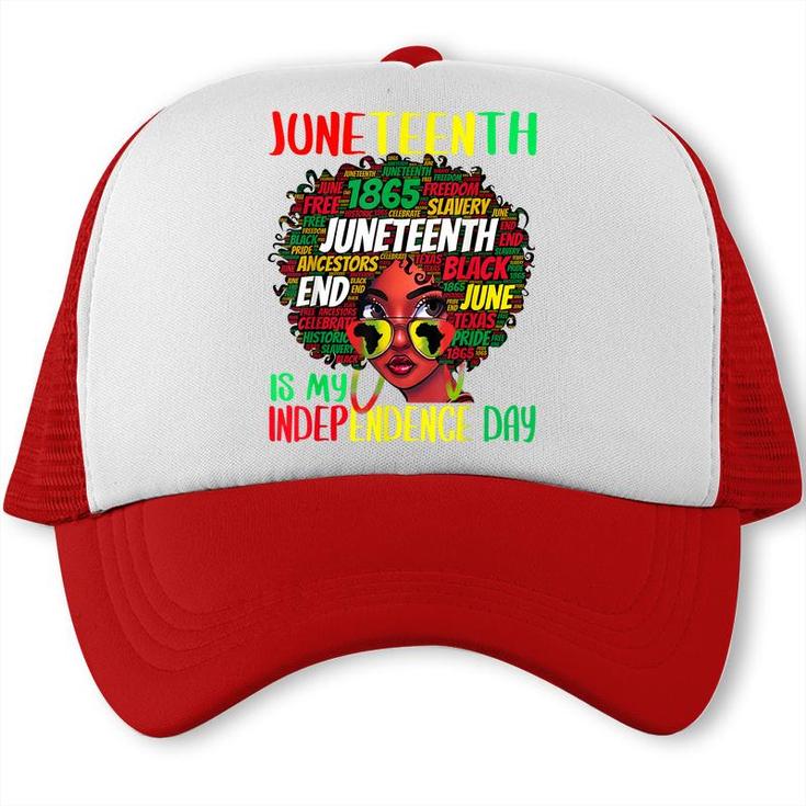 Juneteenth Is My Independence Day Afro Black Girl Kids  Trucker Cap