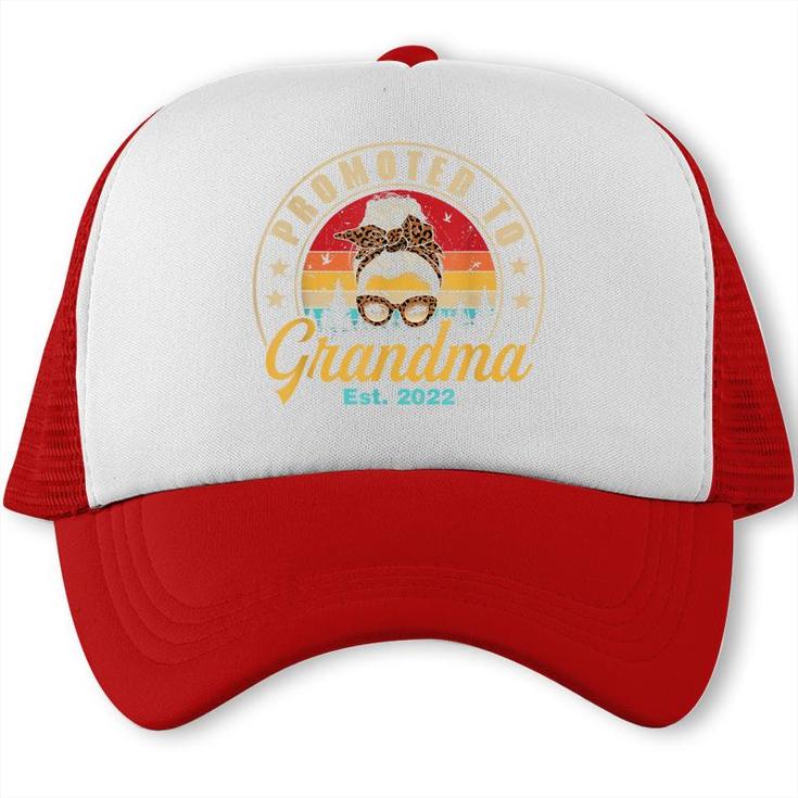 Promoted To Grandma Est 2022 Women Retro First Time Grandma  Trucker Cap